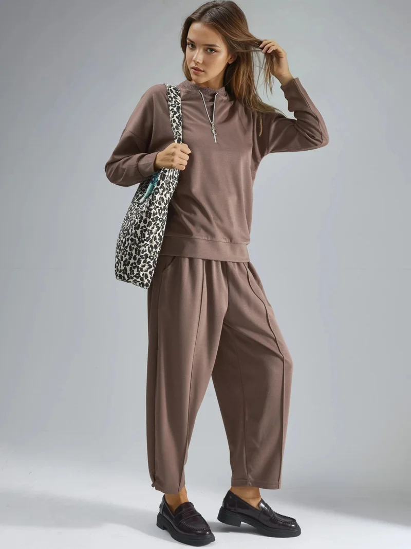 HICCUP Modal Touch Zipper Collar Two-Piece Set Bersan Collection